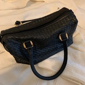 Navy Woven Duffle Purse Ganson